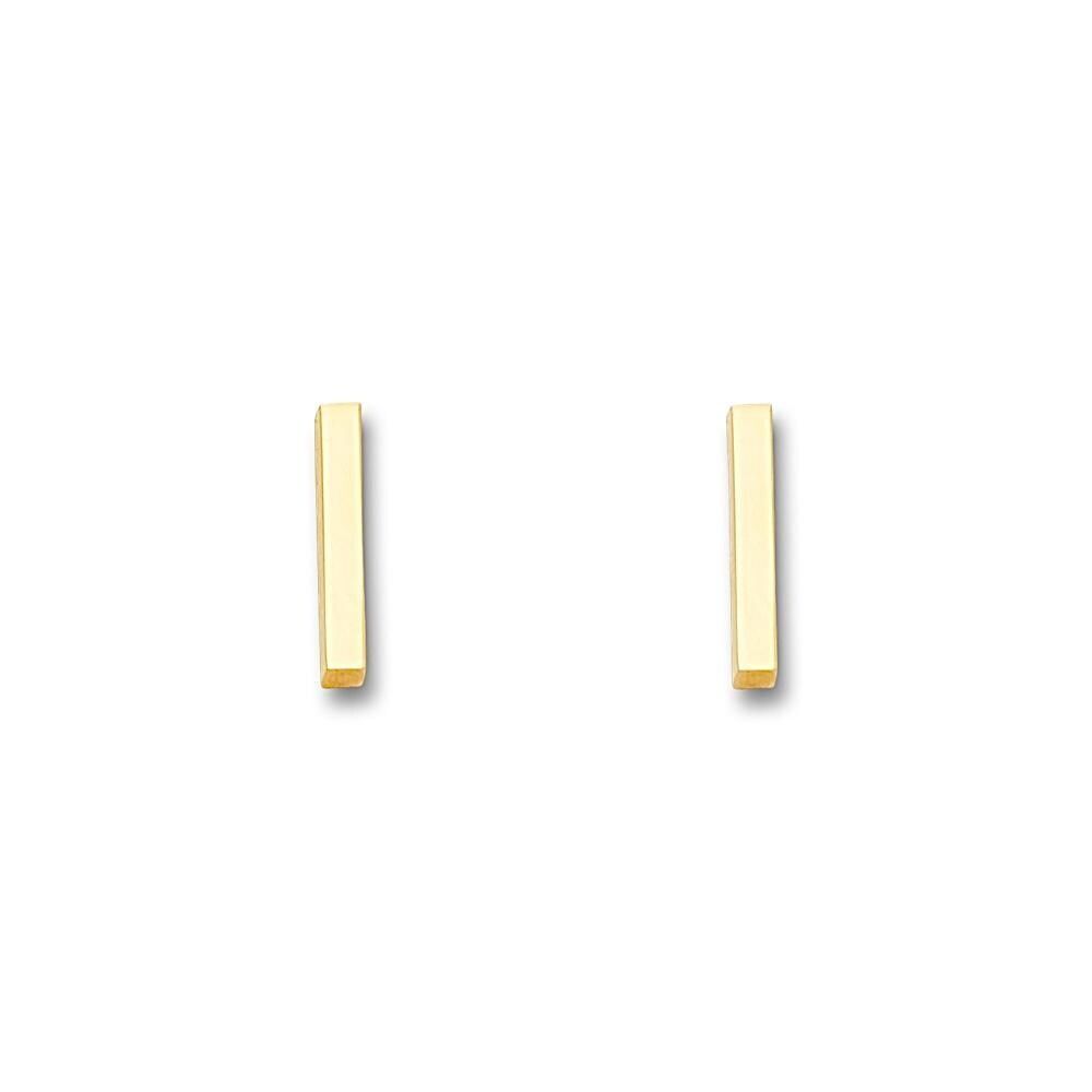 14K Solid Gold Little Bar Earrings | Dainty Jewelry By Tehrani Jewelry